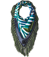 Tory Burch - Diamond Plaid Square Fringe Scarf