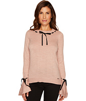 Ivanka Trump - Crew Neck with Velvet Trim Sweater