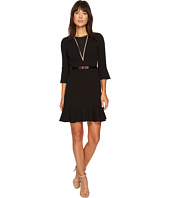 Ivanka Trump - Scuba Crepe Flutter Sleeve Belted Dress