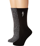 Steve Madden - 2-Pack Boot Sock Lightning Embroidery