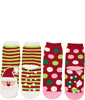 Jefferies Socks - Santa Fuzzy Slipper Socks 2-Pack (Toddler/Little Kid/Big Kid)