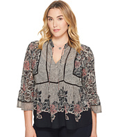 Lucky Brand - Plus Size Mixed Print Top